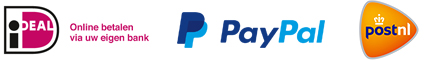 Wij werken met iDeal, PayPal en PostNL